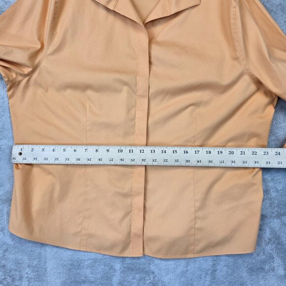 Chico's Shirt Womens 4 XXL Peach No-Iron Cotton Hidden Placket Collared Blouse - Picture 6 of 11